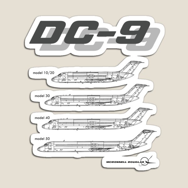 Vista previa del artículo con la obra «Vista lateral de las variantes del DC-9.», diseñado y vendido por dudutbrito.