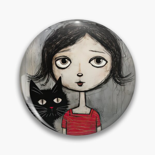 Item preview, Whimsical Connection: Girl and Cat designed and sold by ai1art.
