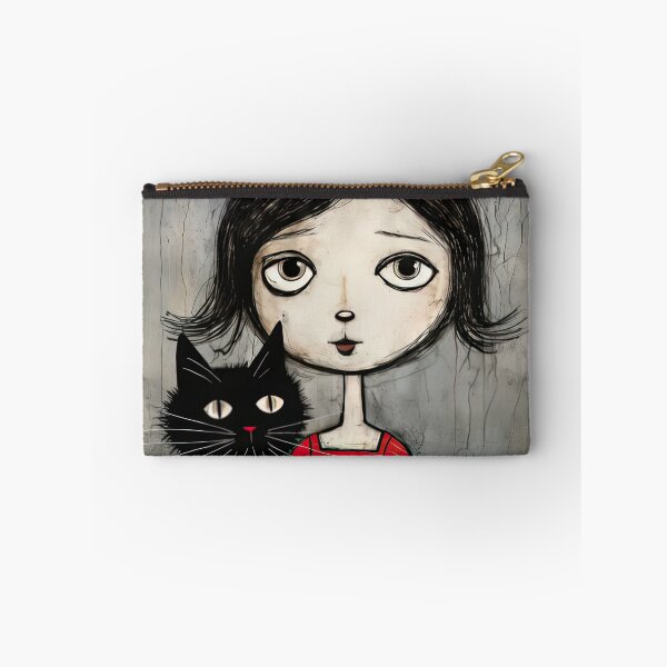 Item preview, Whimsical Connection: Girl and Cat designed and sold by ai1art.