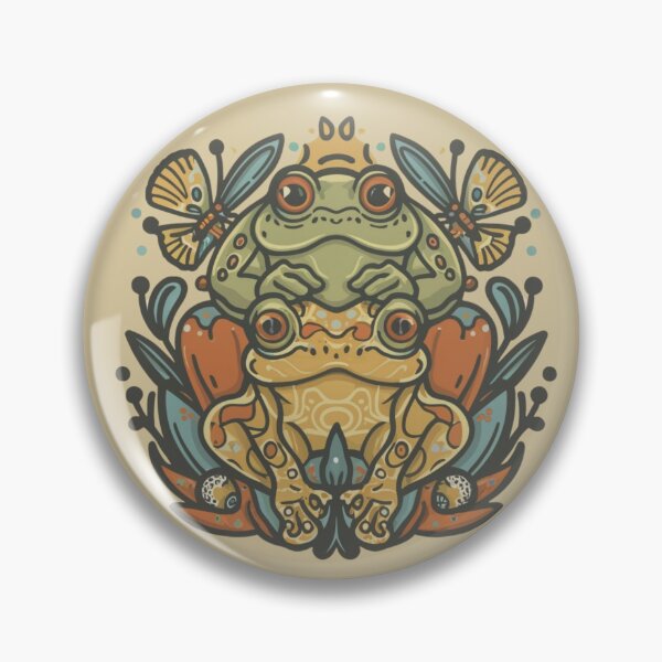 Item preview, Meadowcore Cottagecore Colorful Frogs Butterfly Art Aesthetic designed and sold by MeadowLoom.