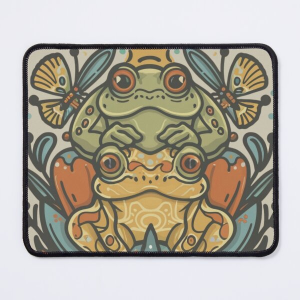 Item preview, Meadowcore Cottagecore Colorful Frogs Butterfly Art Aesthetic designed and sold by MeadowLoom.