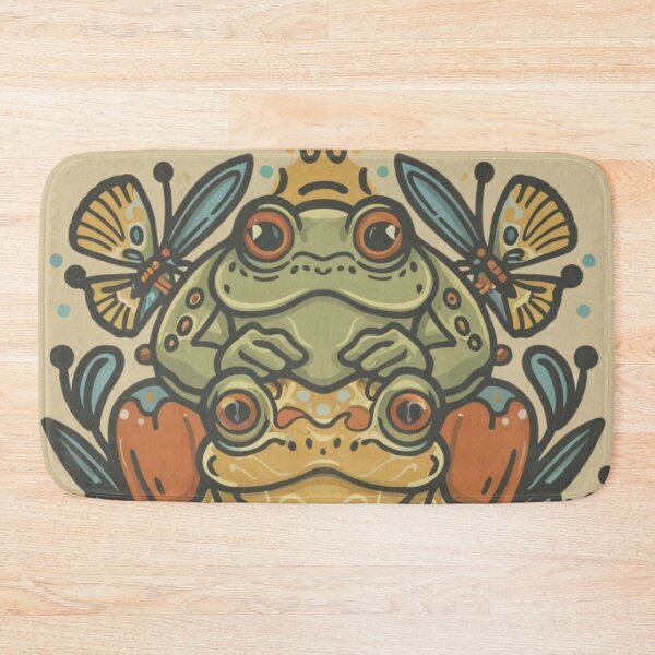 Item preview, Meadowcore Cottagecore Colorful Frogs Butterfly Art Aesthetic designed and sold by MeadowLoom.