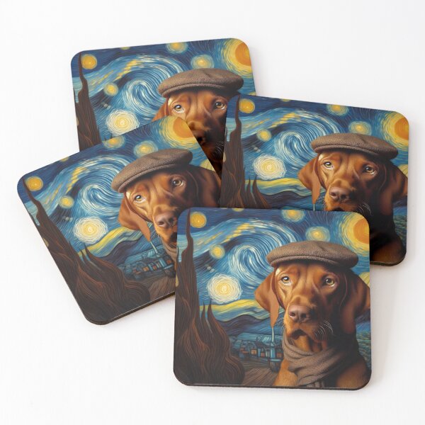 Item preview, Vizsla dog lover, van gogh style designed and sold by Amvroziak.