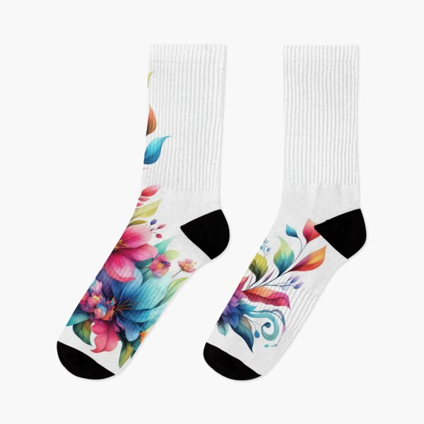Item preview, watercolor flower edging on white  designed and sold by clearviewstock.