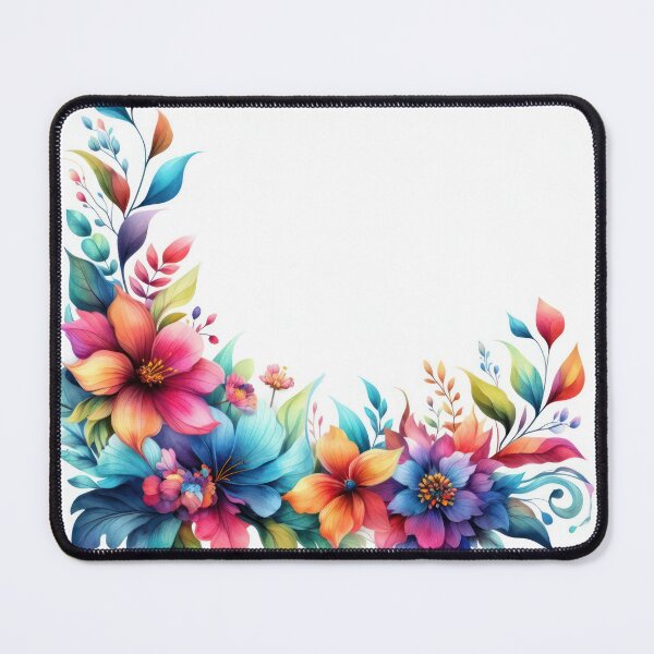 Item preview, watercolor flower edging on white  designed and sold by clearviewstock.