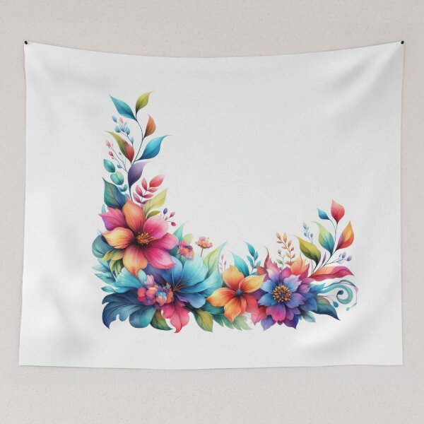 Item preview, watercolor flower edging on white  designed and sold by clearviewstock.