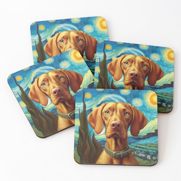 Item preview, Vizsla dog lover, van gogh style designed and sold by Amvroziak.