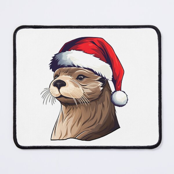 Item preview, Sea Otter in Christmas Hat designed and sold by Psiryjski.