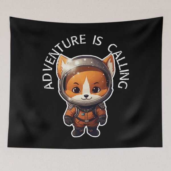 Item preview, Red Fox Astronaut - Adventure Is Calling (White Lettering) designed and sold by VelvetRoom.