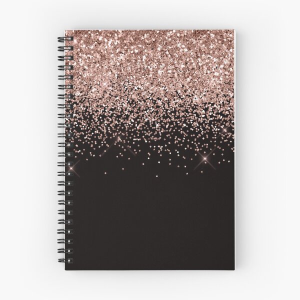 Item preview, Rose Gold On Black Sparkle Glitter Look Fading Border  designed and sold by ColorFlowArt.