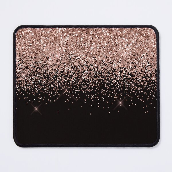 Item preview, Rose Gold On Black Sparkle Glitter Look Fading Border  designed and sold by ColorFlowArt.