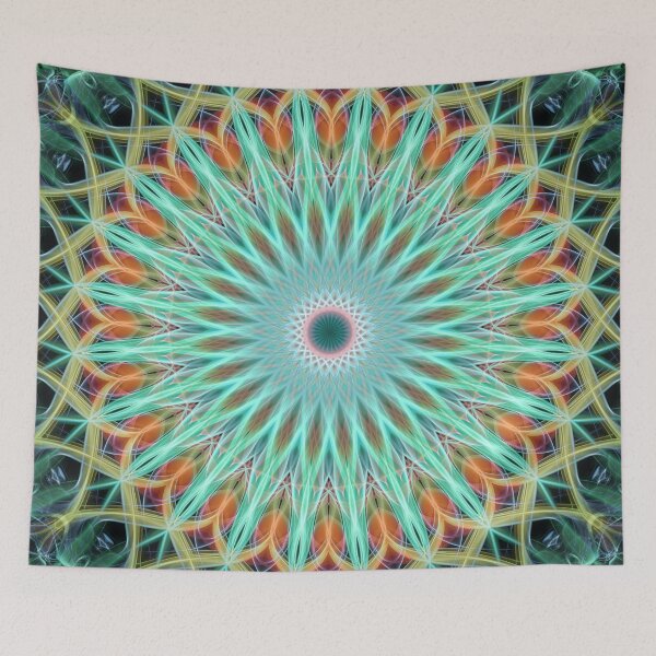 Item preview, Tangerine and pastel green mandala designed and sold by JBlaminsky.