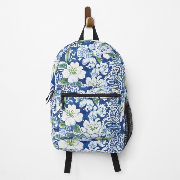 Item preview, Blue and white watercolor chinoiserie pattern designed and sold by SophieClimaArt.