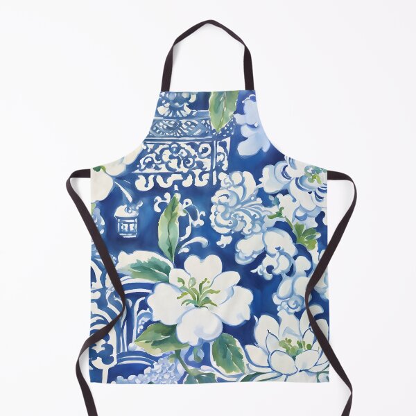 Item preview, Blue and white watercolor chinoiserie pattern designed and sold by SophieClimaArt.