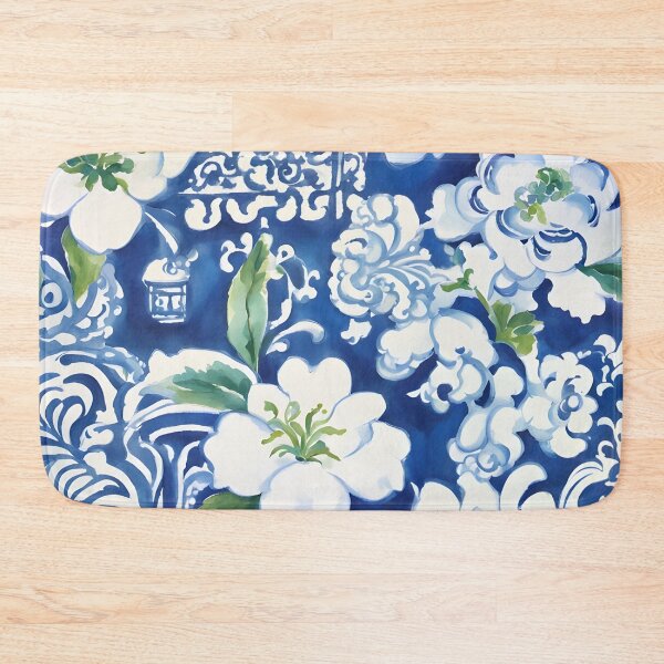 Item preview, Blue and white watercolor chinoiserie pattern designed and sold by SophieClimaArt.
