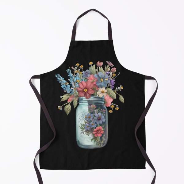 Item preview, Mason Jar with Flowers Fitted designed and sold by ImagineInk.