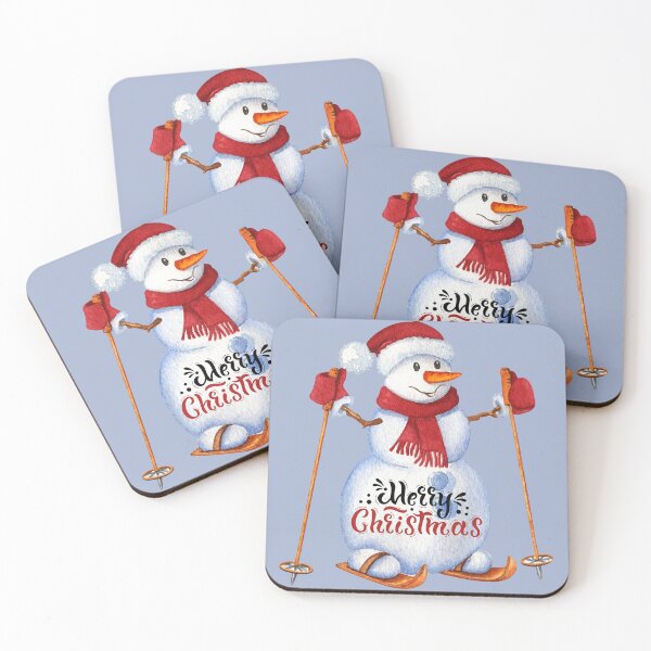 Item preview, Merry Christmas Snowman Skiing! designed and sold by TidyKitchenInc.