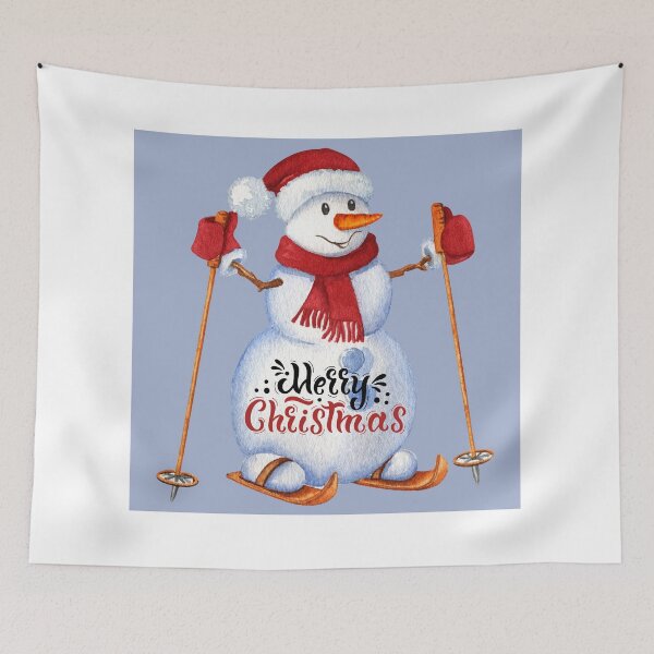 Item preview, Merry Christmas Snowman Skiing! designed and sold by TidyKitchenInc.