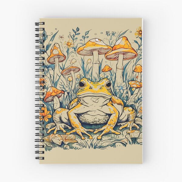 Item preview, Meadowcore Cottagecore Colored Mushrooms Frogs Butterfly Art Aesthetic designed and sold by MeadowLoom.