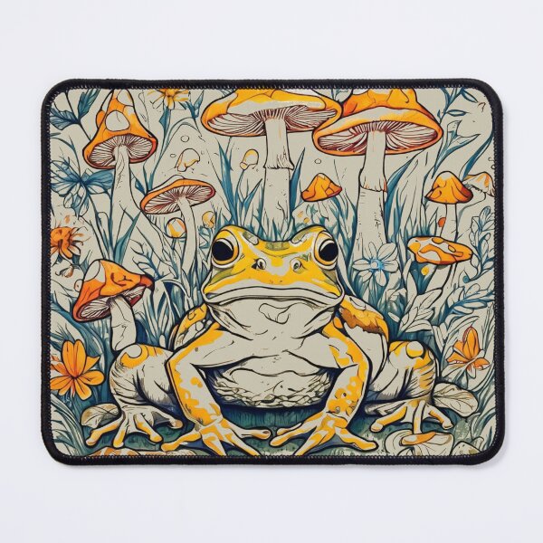 Item preview, Meadowcore Cottagecore Colored Mushrooms Frogs Butterfly Art Aesthetic designed and sold by MeadowLoom.