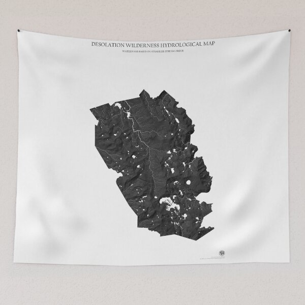 Item preview, Desolation Wilderness Hydrological Map designed and sold by Crypto Tography.