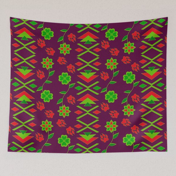 Item preview, Festive Wolf Floral designed and sold by Niibidoon.