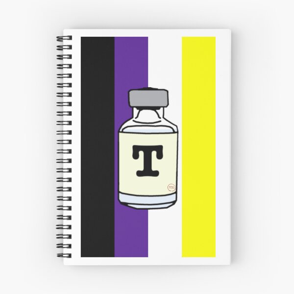 Item preview, HRT vial T on Nonbinary Pride Flag designed and sold by SaharBareket.