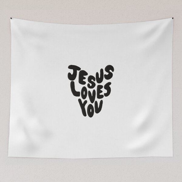Item preview, Jesus Loves You Black Heart designed and sold by coastal collective.