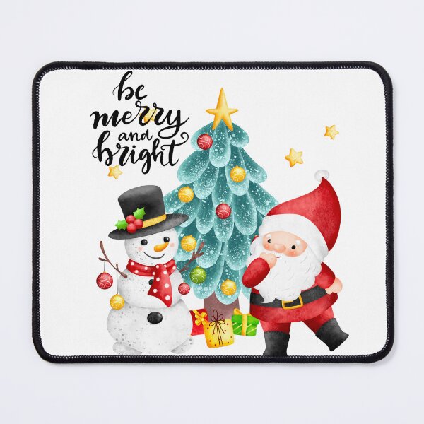 Item preview, Be Merry and Bright Santa & Snowman with Christmas Tree! designed and sold by TidyKitchenInc.