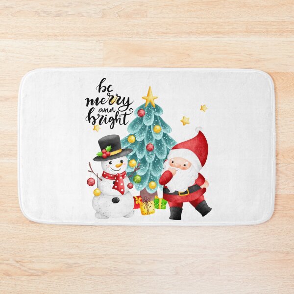 Item preview, Be Merry and Bright Santa & Snowman with Christmas Tree! designed and sold by TidyKitchenInc.
