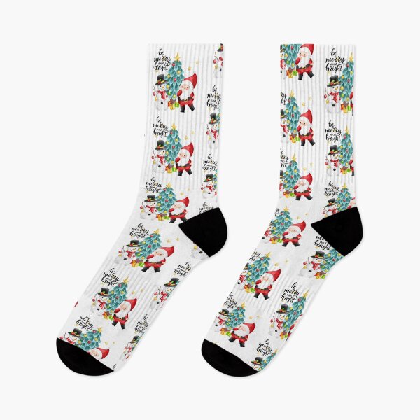 Item preview, Be Merry and Bright Santa & Snowman with Christmas Tree! designed and sold by TidyKitchenInc.