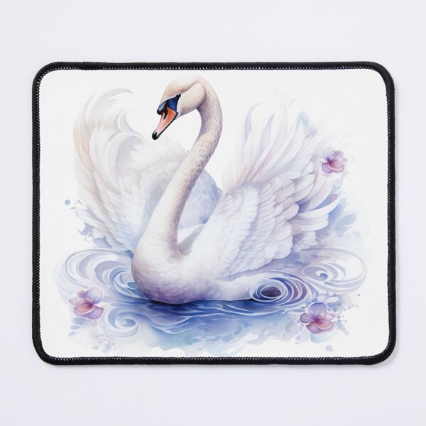 Item preview, watercolor painting of Graceful swan shapes with classic designed and sold by KandaShopTH.