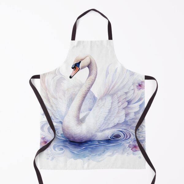 Item preview, watercolor painting of Graceful swan shapes with classic designed and sold by KandaShopTH.