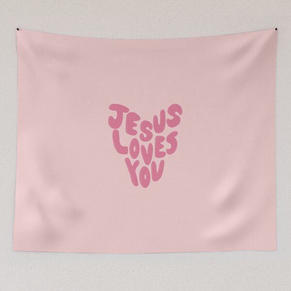 Item preview, Jesus Loves You Light Pink Heart designed and sold by coastal collective.