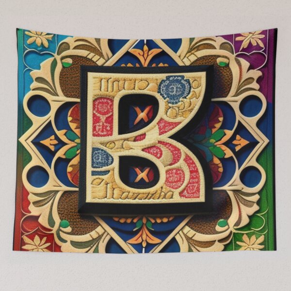 Item preview, Colorful Patchwork letter B designed and sold by Roxburylane.