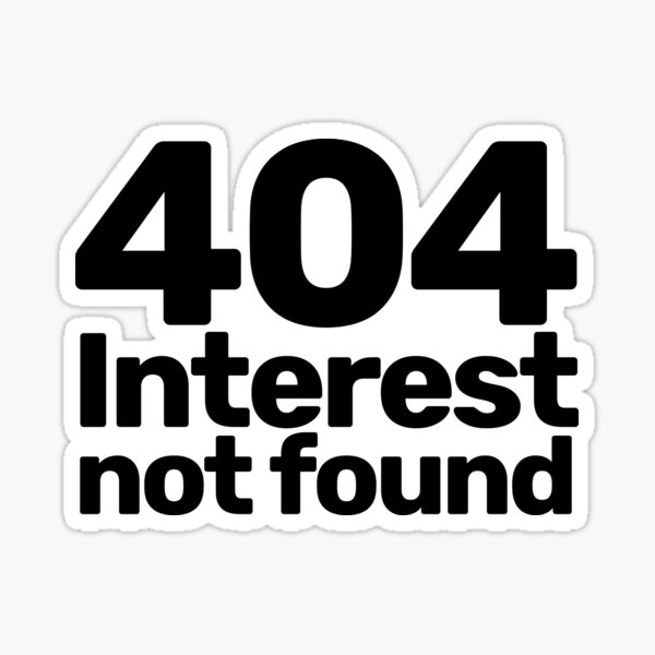Vista previa del artículo con la obra «404 Interés no encontrado», diseñado y vendido por WitNQuiet.