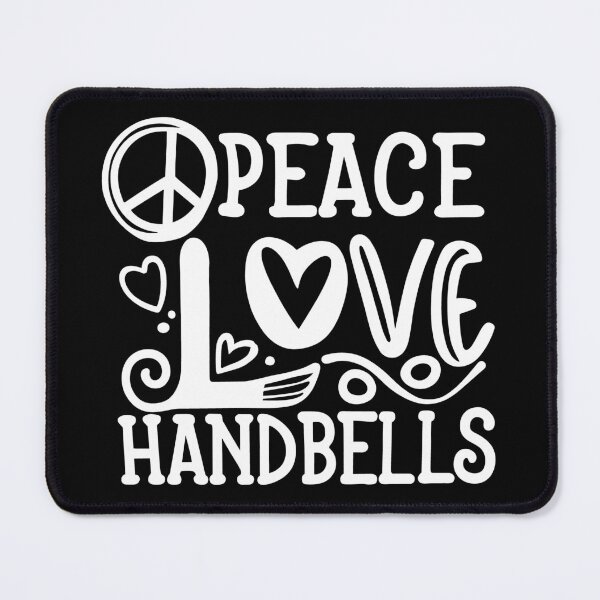 Item preview, Peace Love Handbells Hearts Peace Design designed and sold by SubtleSplit.