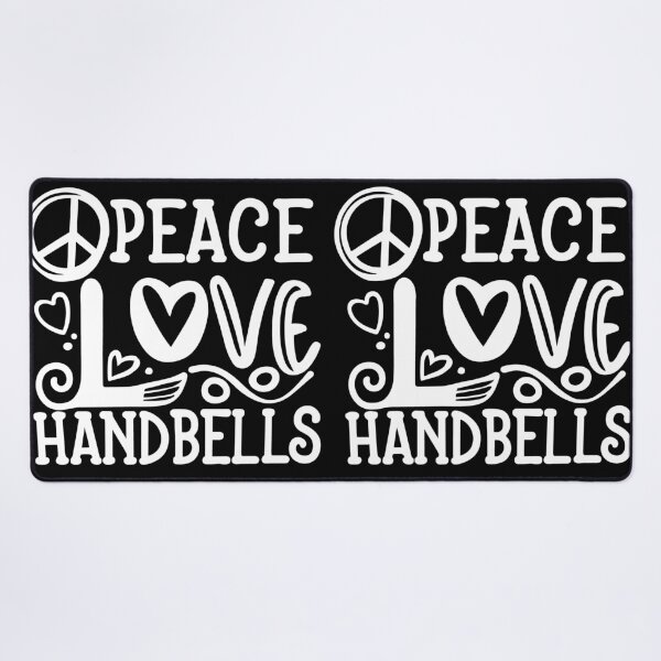 Item preview, Peace Love Handbells Hearts Peace Design designed and sold by SubtleSplit.