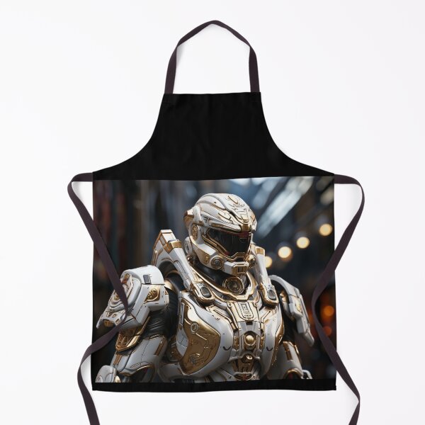 Item preview, white gold man knight digital art armor cyborg designed and sold by UILOVE.