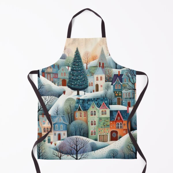 Item preview, Cozy Winter Christmas Village with Christmas Trees designed and sold by Gsallicat.