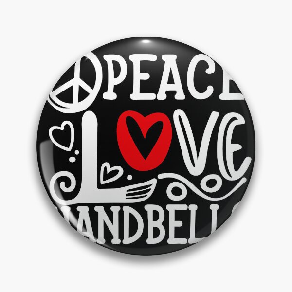 Item preview, Peace Love Handbells Red Heart Peace Design designed and sold by SubtleSplit.