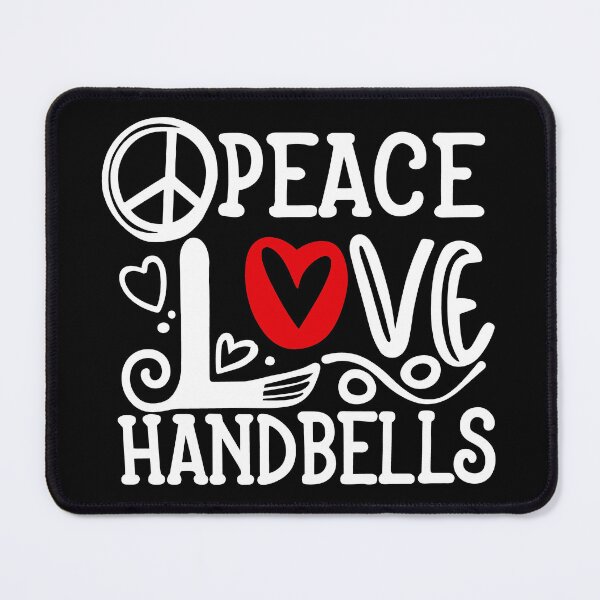 Item preview, Peace Love Handbells Red Heart Peace Design designed and sold by SubtleSplit.