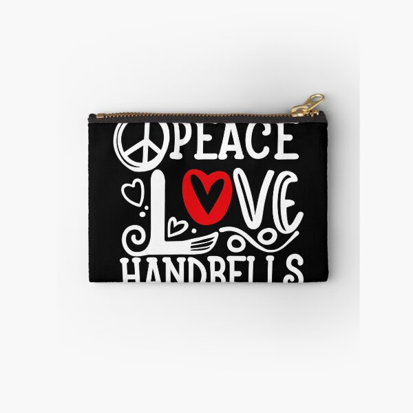 Item preview, Peace Love Handbells Red Heart Peace Design designed and sold by SubtleSplit.