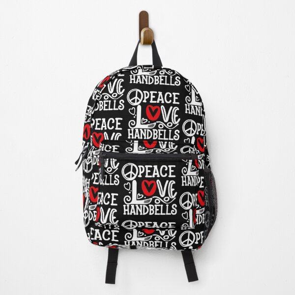Item preview, Peace Love Handbells Red Heart Peace Design designed and sold by SubtleSplit.