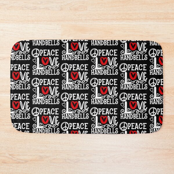 Item preview, Peace Love Handbells Red Heart Peace Design designed and sold by SubtleSplit.