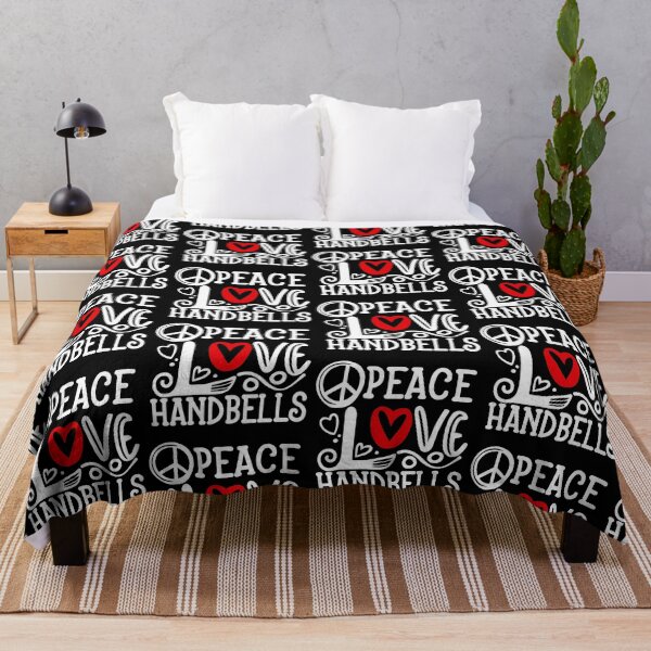 Item preview, Peace Love Handbells Red Heart Peace Design designed and sold by SubtleSplit.