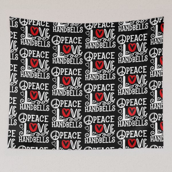 Item preview, Peace Love Handbells Red Heart Peace Design designed and sold by SubtleSplit.