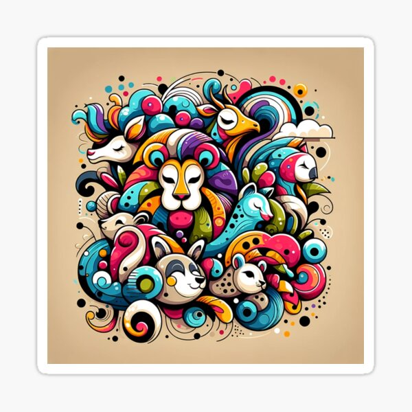 Item preview, Whimsical Wildlife: Colorful Animal Fantasy designed and sold by heartyARTworks.