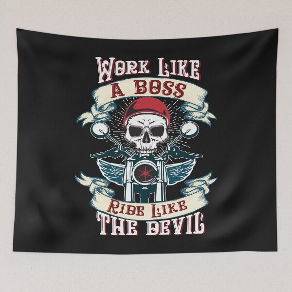 Item preview, Work Like A Boss Ride Like The Devil designed and sold by pm325.