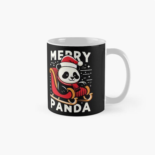 Item preview, Panda Christmas mug on Christmas sleigh - Merry Panda designed and sold by PrintyArts.